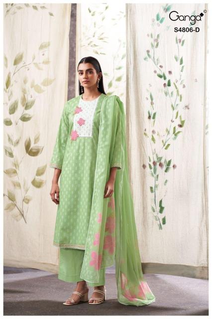 Ganga ekaaya 4806 mirroe n zardosi work dress materials at wholesale price